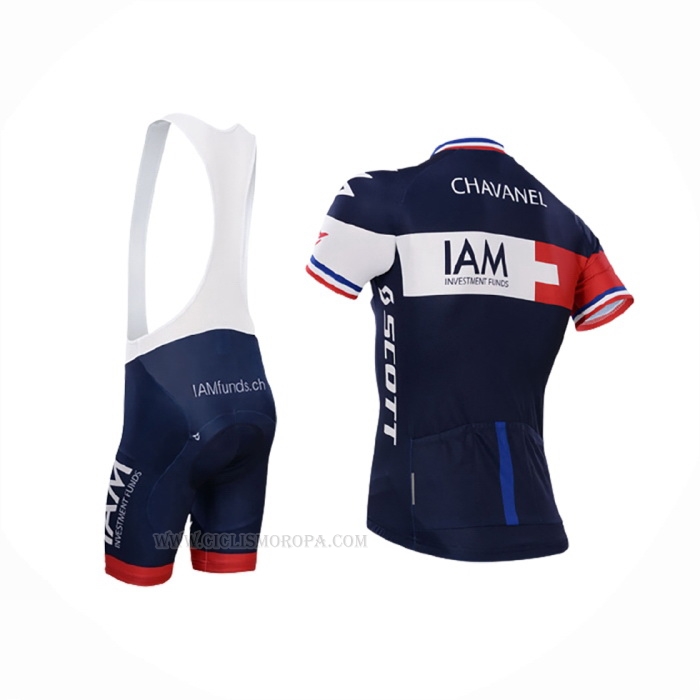 2015 Ropa Ciclismo IAM Azul Mangas Corta y Culotte Corto
